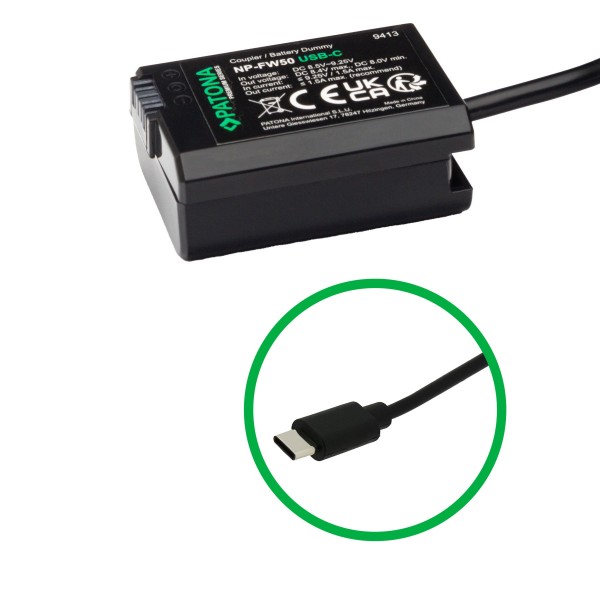 USB-C batteriadapter för Sony NEX-F3KS